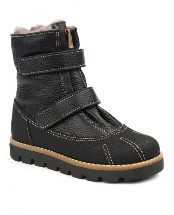 Children's boots fur 23010 leather, STOCKHOLM black