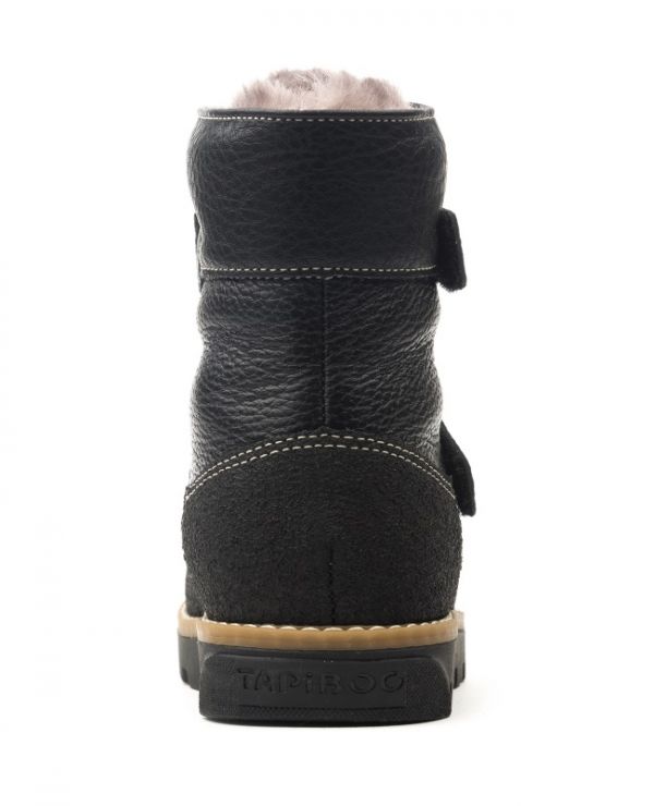 Children's boots fur 23010 leather, STOCKHOLM black