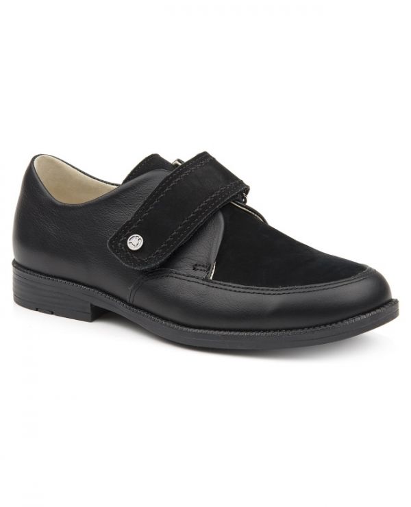 Low shoes for children 24024 leather, TWIST black