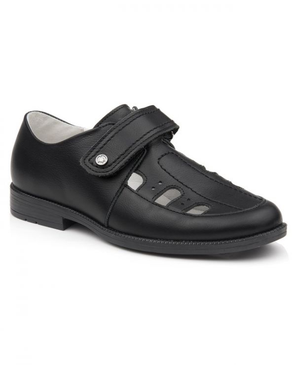 Low shoes for children 24025 leather, STEP black