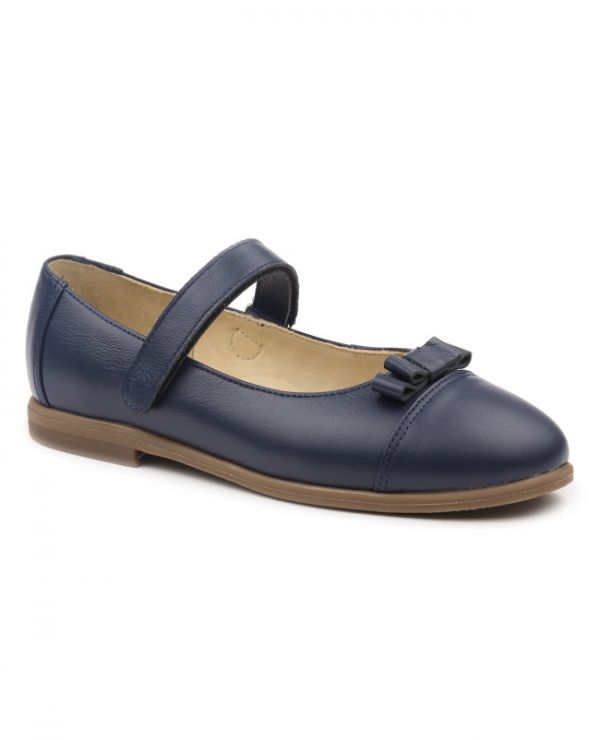 Children's shoes, velcro 25012 leather, LINEN blue