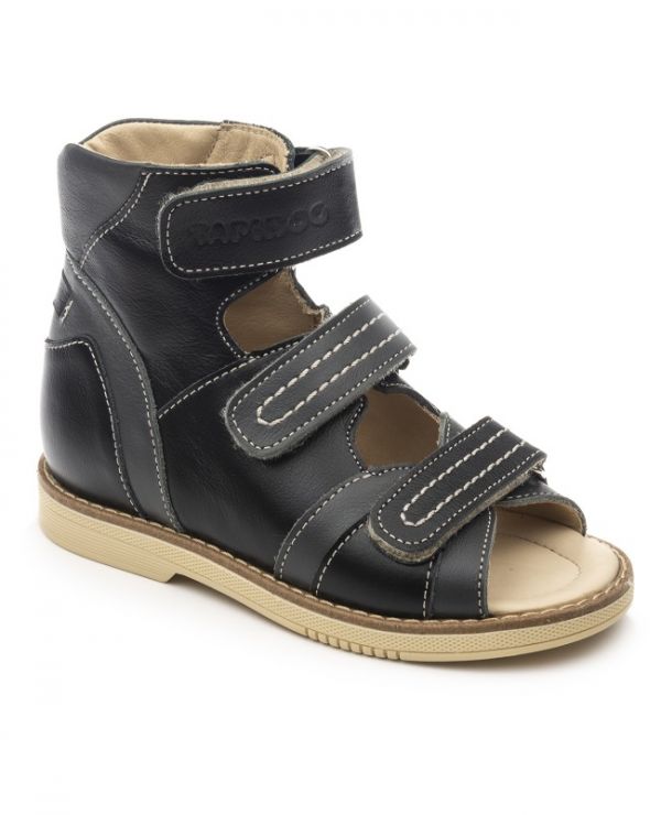 Children's sandals 26016, leather VASILYOK black