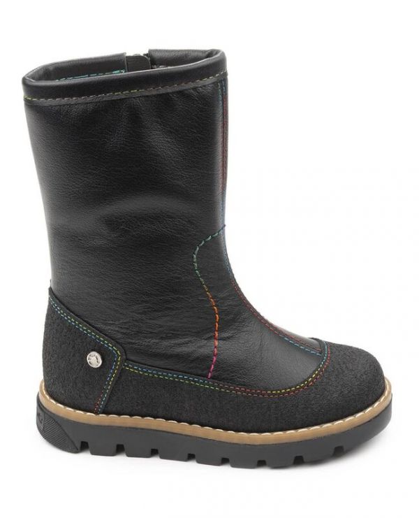 Boots children's wool 22011 leather, STOCKHOLM black