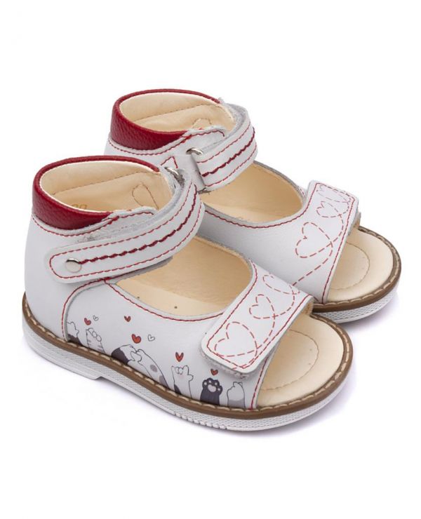 Sandals for children 26011 HOBBY white/cats