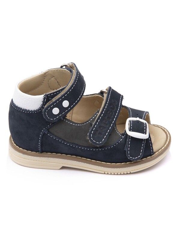 Children's sandals 26037, leather, IRIS blue