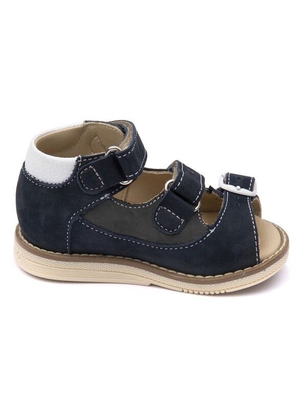 Children's sandals 26037, leather, IRIS blue