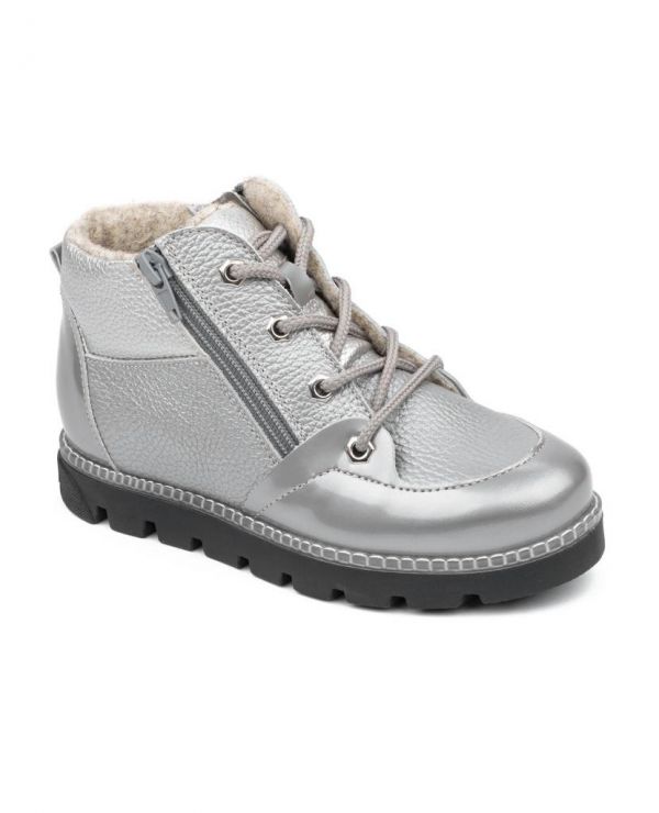 Children's boots 23008 leather, LONDON silver