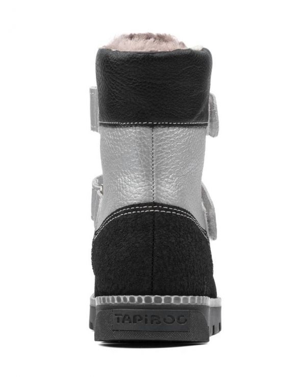 Children's boots fur 23010 leather, LONDON silver