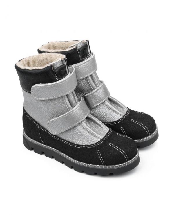 Children's boots 23010 leather, LONDON silver