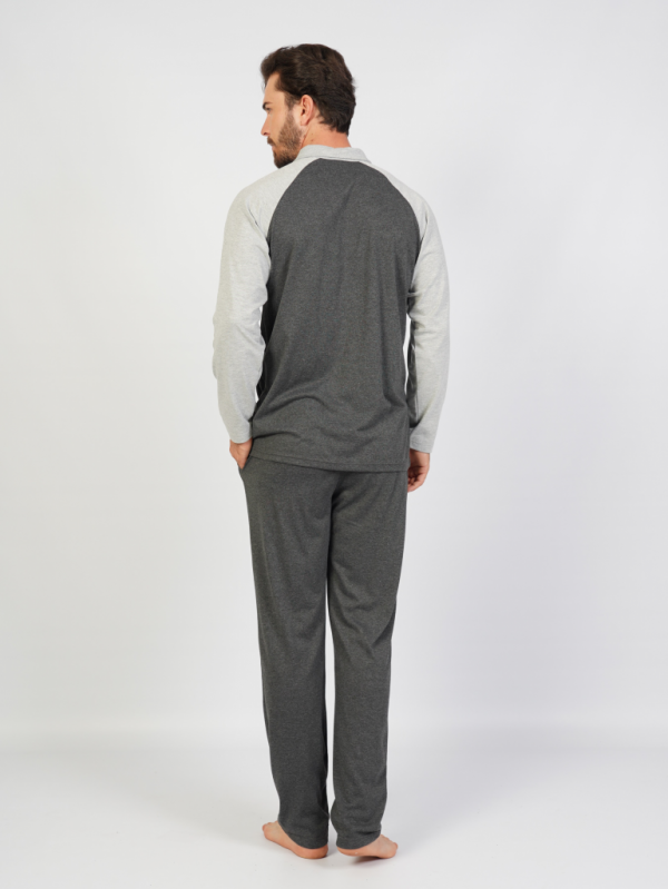 104241 0000 Set with trousers long sleeve POLO graphite