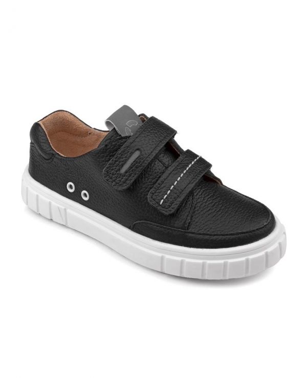 Low shoes for children 34003 leather, VASILEK black