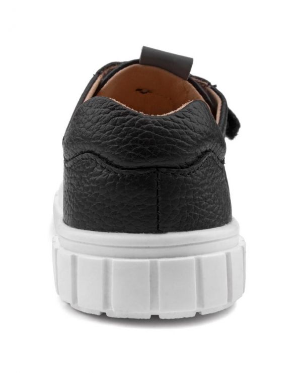 Low shoes for children 34003 leather, VASILEK black