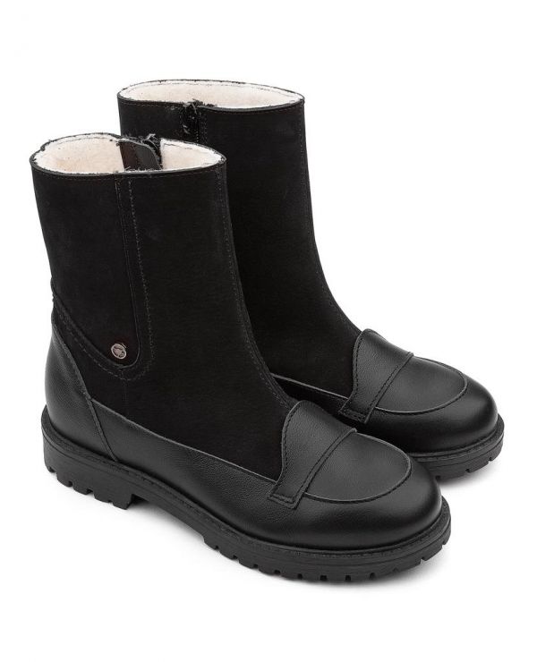 Children's boots 23031 leather, MILAN black