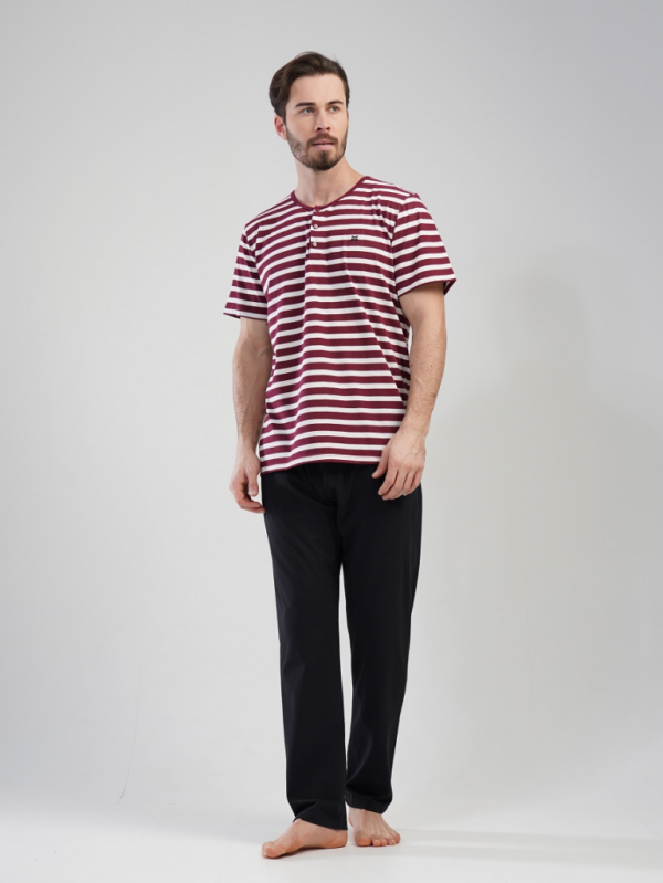 111174 0000 Set with trousers short sleeve SIGN burgundy