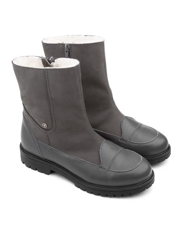 Boots children's wool 23031 leather, BERLIN gray