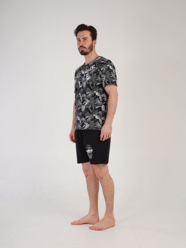 212085 1026 Set with short sleeves JUNGLE black