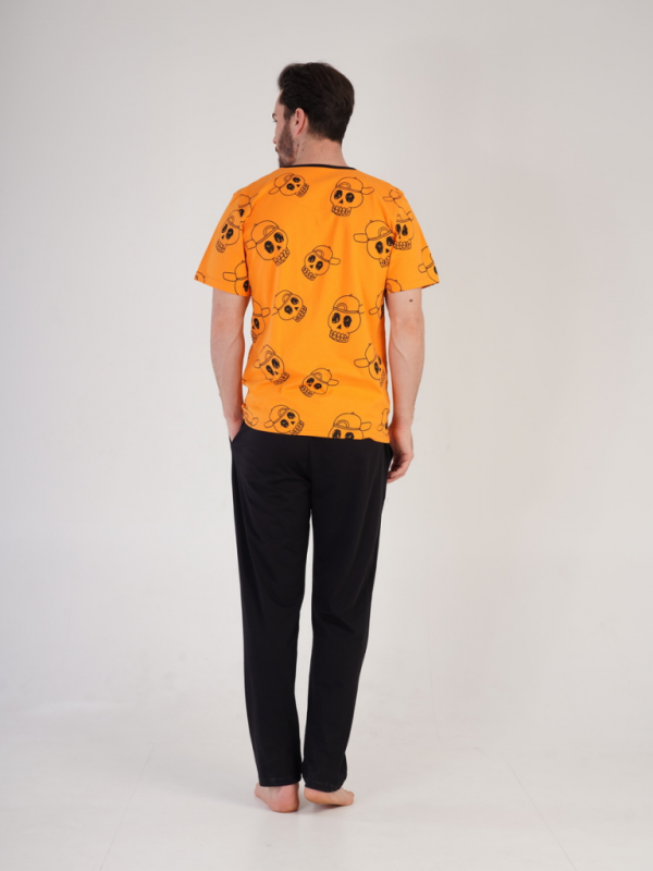 212248 1774 Set with trousers short sleeve SKULL orange