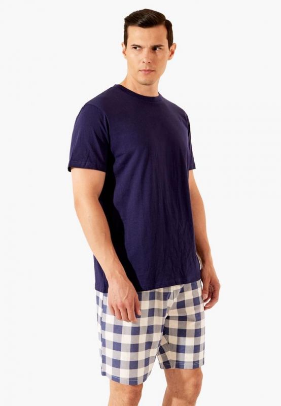 Male set (shorts + t-shirt (sweatshirt) Tamir_5 dark blue