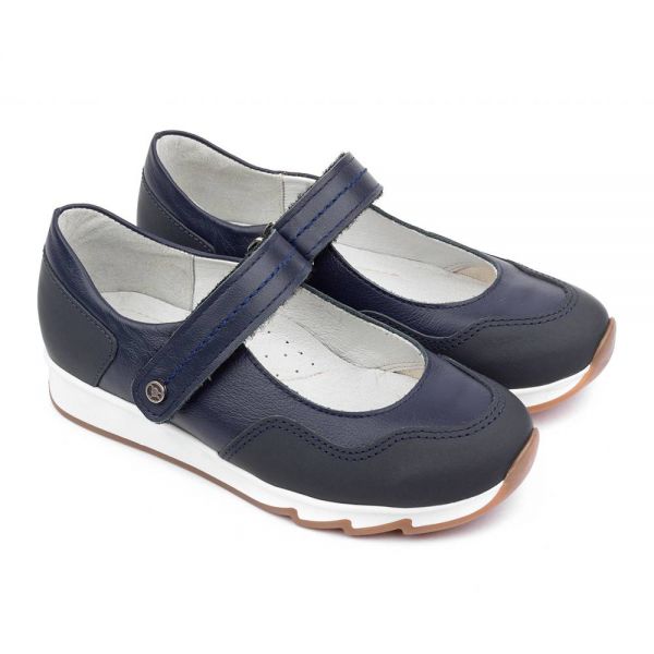 Children's shoes 25016 leather, LINEN blue